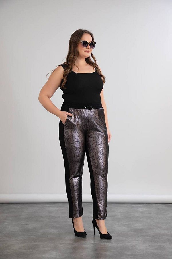 TUSSE-Casual Snake Pattern Large Size Pants with Elastic Waist 1