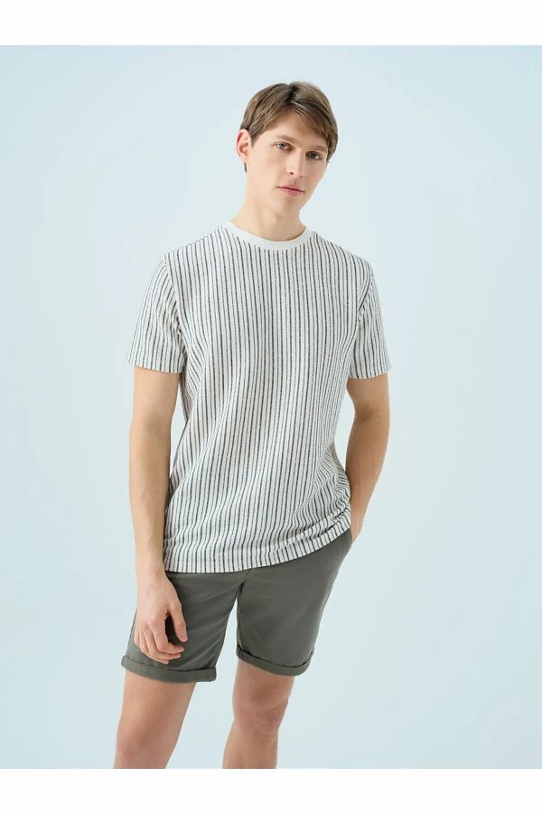 Loft-Men's Ecru Lf 2038584   Ecru m Tss T-Shirt Lf 2038584 -Ecru 1