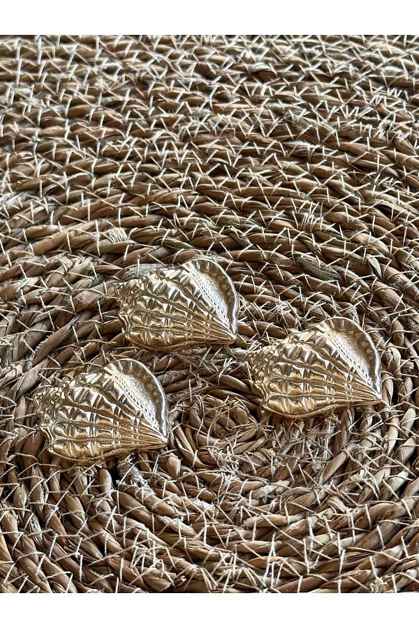 ODDA TASARIM ATÖLYESİ-Marin Collectible Oyster Shell Model Extra Large Size Gold 3 Pcs Button Set 1