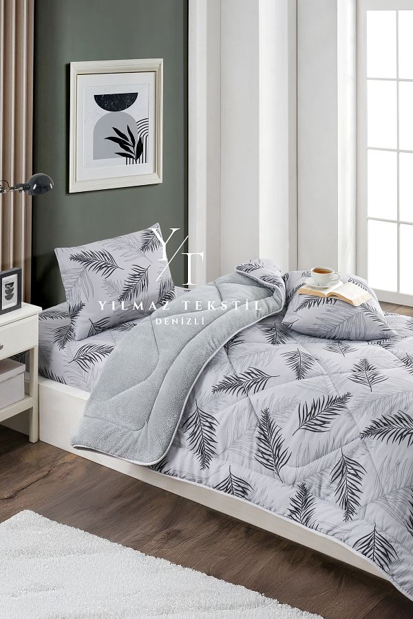 Home-Single Welsoft Quilt Sleeping Set Gray Feather |   Elastic Sheet |   Dowry Set |   Dowry Team 1