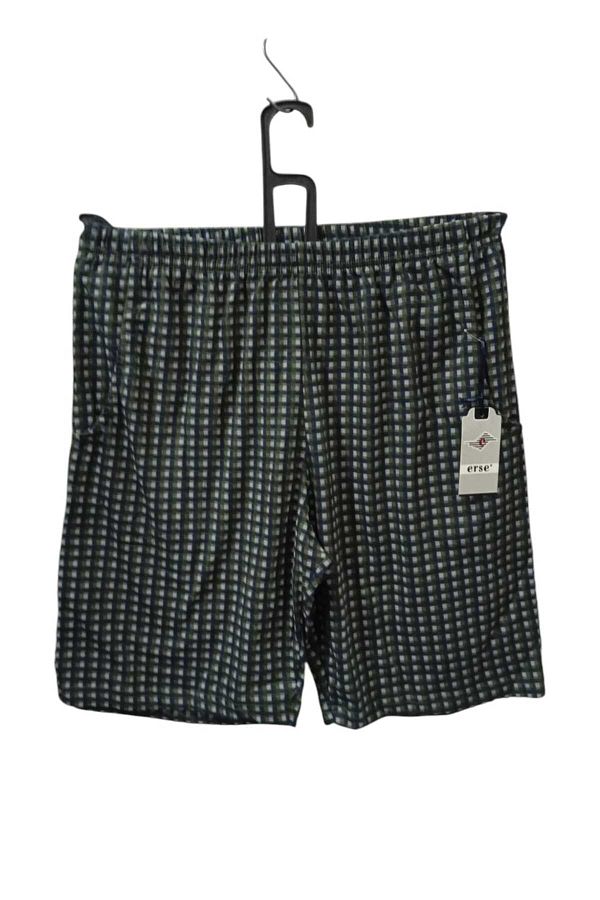 Erse-Combed Cotton Plaid Pocket Casual Shorts 1