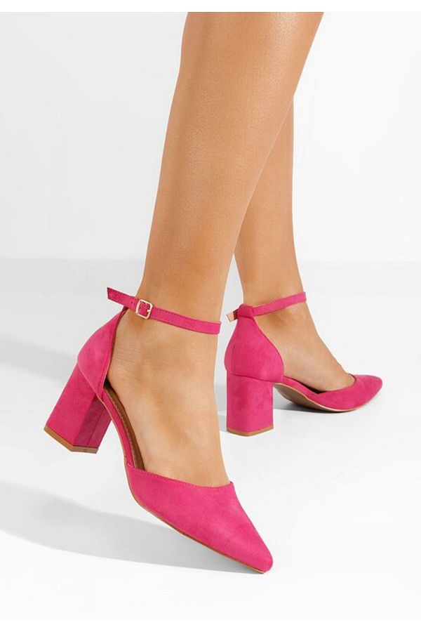 B T Shoes-Alivila V2 Fuchsia Chunky Heel Shoes 1