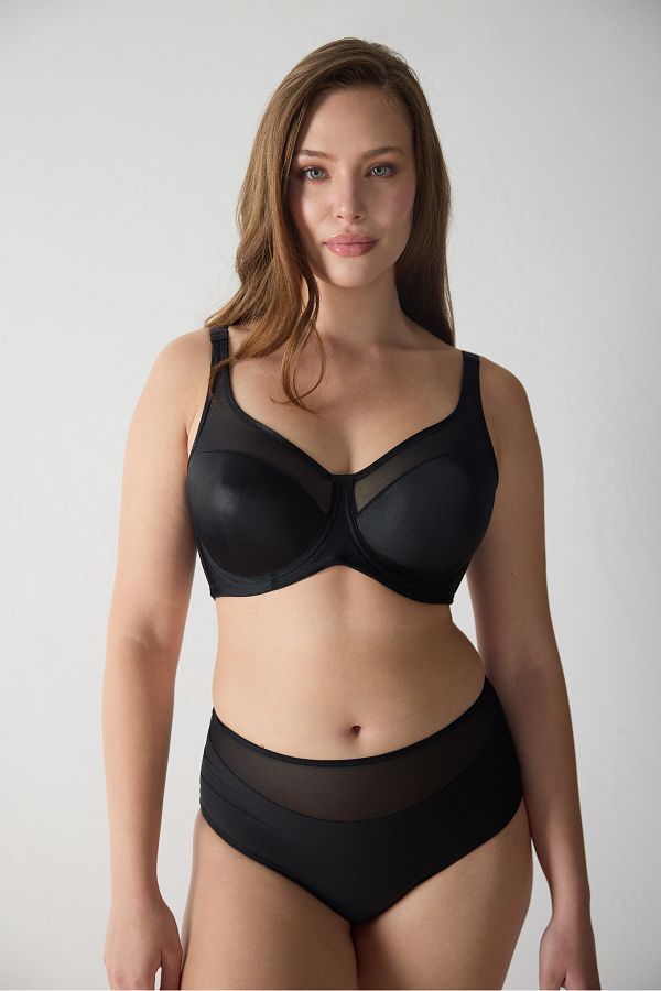 Magic Form-Satin Tulle Underwire Plus Size Push up Bra 1