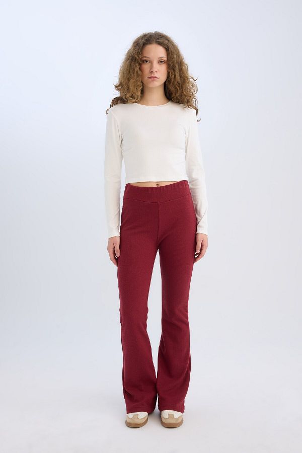 DeFacto-Weites Bein, weites Bein, dehnbare Taille, lange Hose E4387AX24WN 1