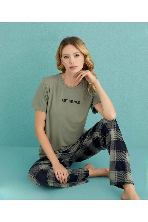 Mihra-Set pijama cu mânecă scurtă Milan Lycra pentru femei 50107/100 - 1 bucată 1