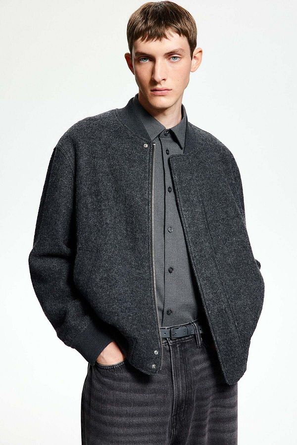 H&M-Regular Fit Wool-blend bomber jacket 1