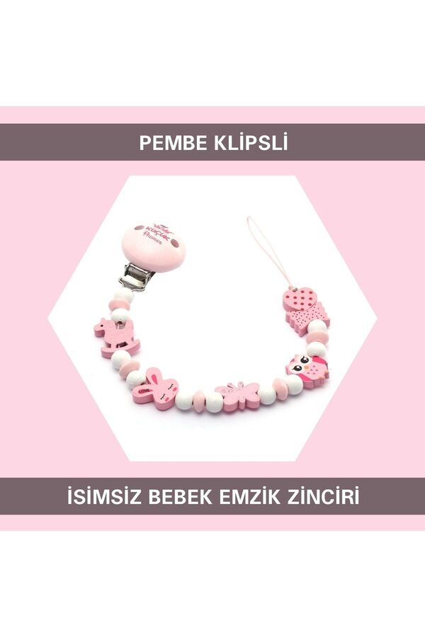 Sahi Aksesuar Isimsiz Emzik Zinciri - Emzik Askısı - Bebek Hediyesi Bez066