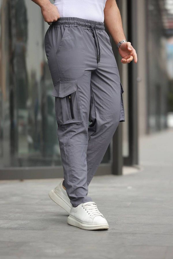 YONEZ MODA-Men's Comfortable Fit Colombia Fabric Cargo Pants with Side Pockets 1