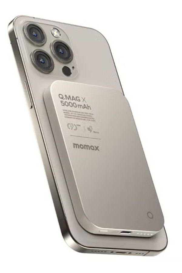Momax-حزمة بطارية لاسلكية مغناطيسية Q.Mag X بسعة 5000 مللي أمبير/ساعة، منفذ USB-C، مخرج PD حتى 15 وات - رمادي تيتانيوم 1