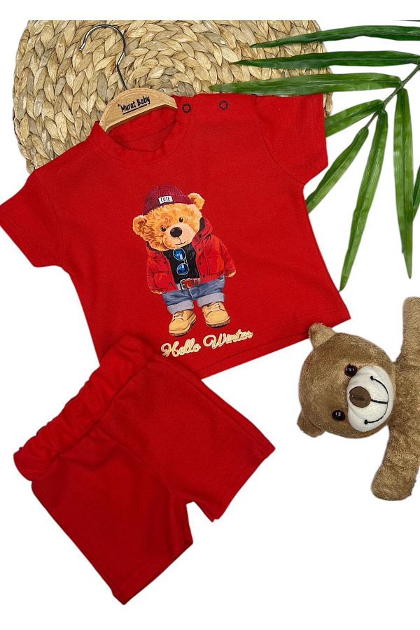Murat Baby-Baby Boy Teddy Shorts Set 1