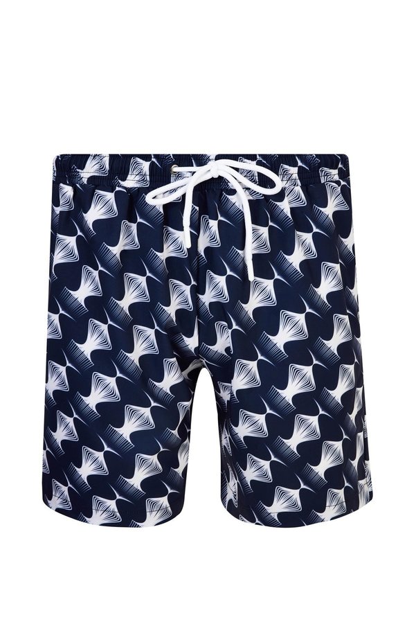 REMSA Men's swim shorts patterned ace s243 dark navy blue