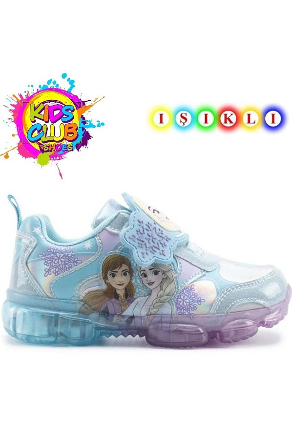 KCMN-Frozen Frozen Elsa Cenka Lighted Orthopedic Girl's Sneakers Blue 1