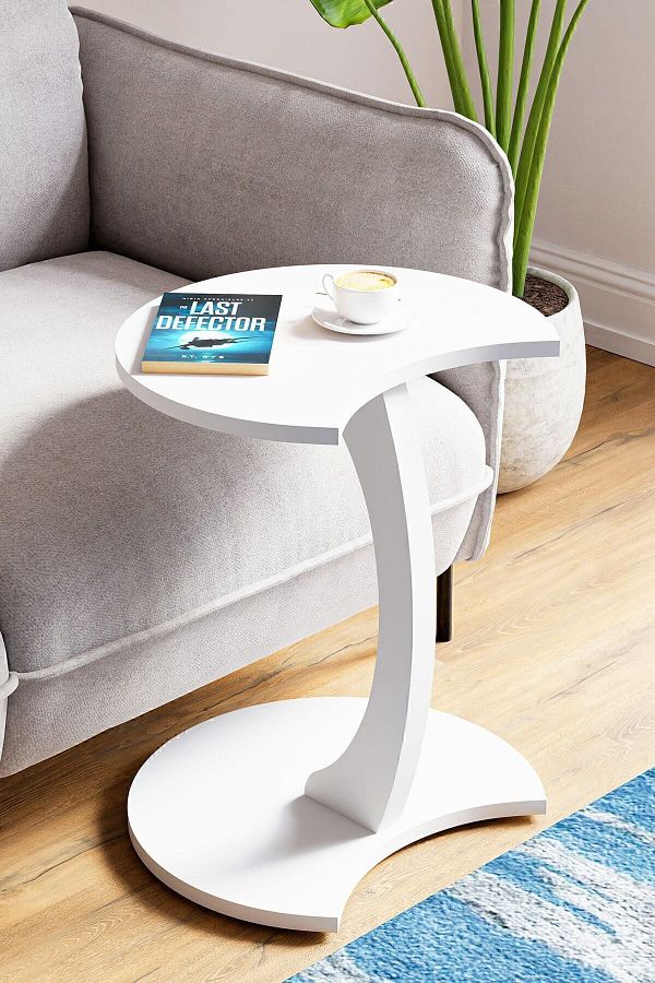 interGO-Wheeled Side Table - Jet - White 1
