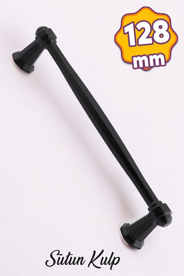 Badem10-Metal Negru Mobilier Metal Negru 128MM 12.8CM Dulap Sertar Bucătărie 1