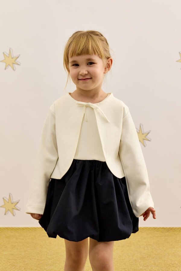 Fahhar Kids Çelik Örme Bağlamalı Ceket Ekru