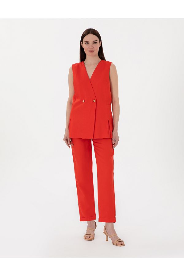 Pierre Cardin-Red Linen Trousers 50299975 -Vr030 1