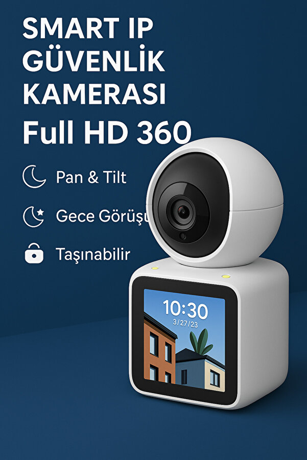 Ahanda Buldum Monitörlü Smart Ip Full Hd 360° Akıllı Güvenlik Kamerası Bebek Kamerası