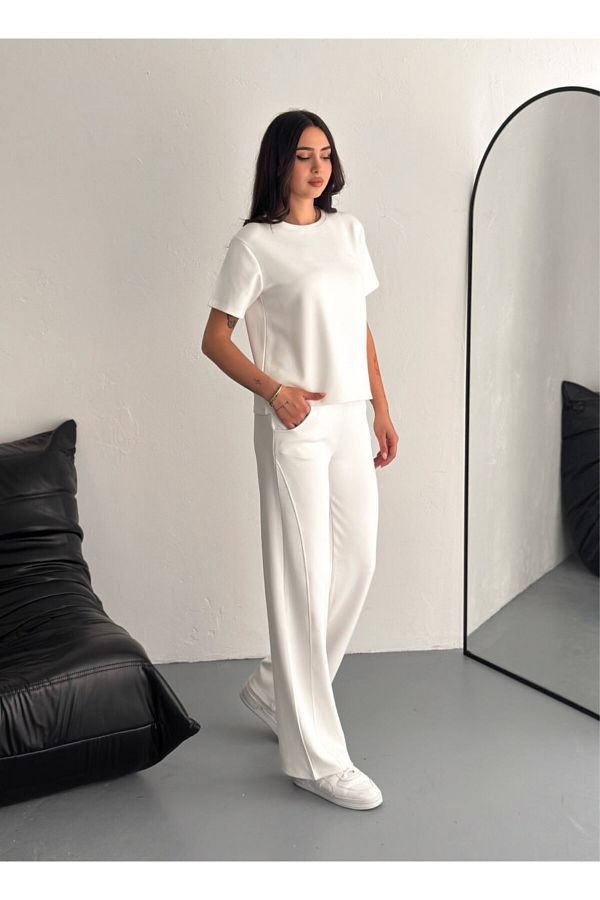 winmoda-Lightweight Baggy Daily Set / Recovery Rain Style Bottom and Short Sleeve Top 1