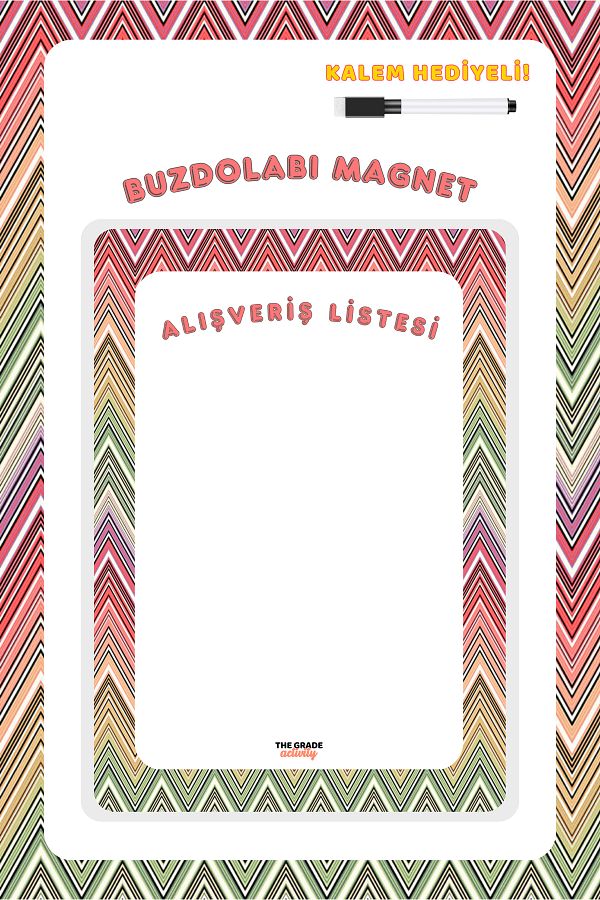 The Grade-Summer-Sil Notepad Zigzag Patterned My Shopping List Refrigerator Notepad.Magnetic Notepad Magnet Notepad21X15 1