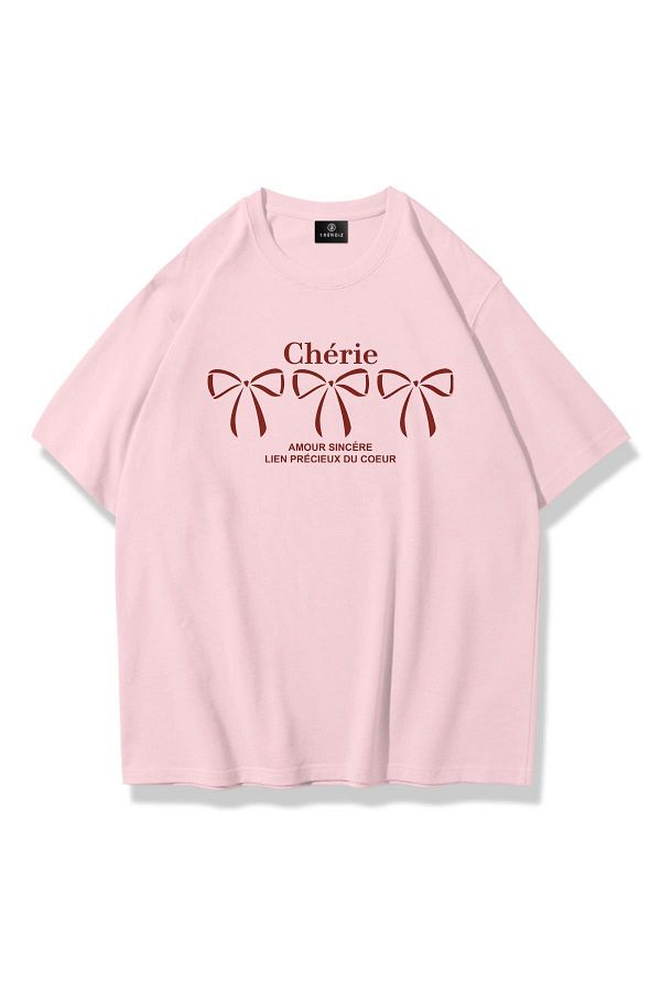 Trendiz-Unisex Cherie Tshirt Pink Color 1