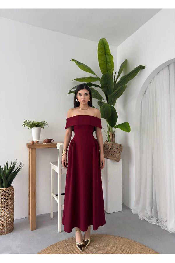 conconmoda-ميلوديا أطلس فستان طويل 1