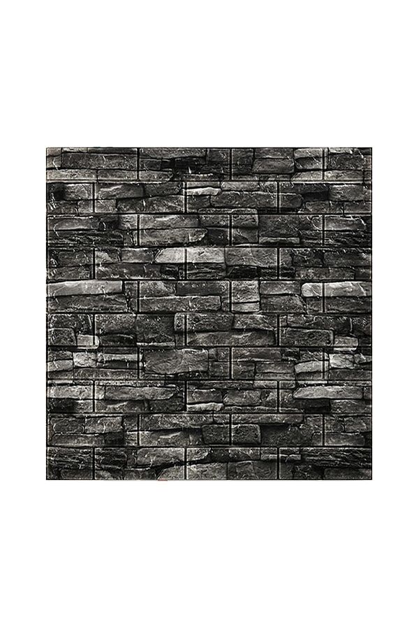 Flippy-Set of 10 Flippy 3D Wallpaper Tiles 70x77 cm 3 mm Polyethylene Brick Pattern 5.3 sq m Dark Grey 1