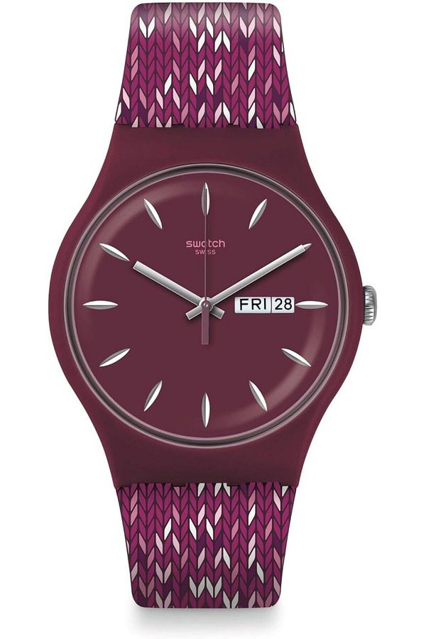 Generic-Swatch Trico Purp Purple Dial Men Watch Suov705 1
