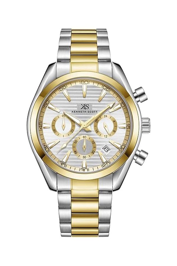 Generic-Kenneth Scott Men Ld53 Movement Watch Multi Function Display And Stainless Steel Strap K23123 Gbgc 1