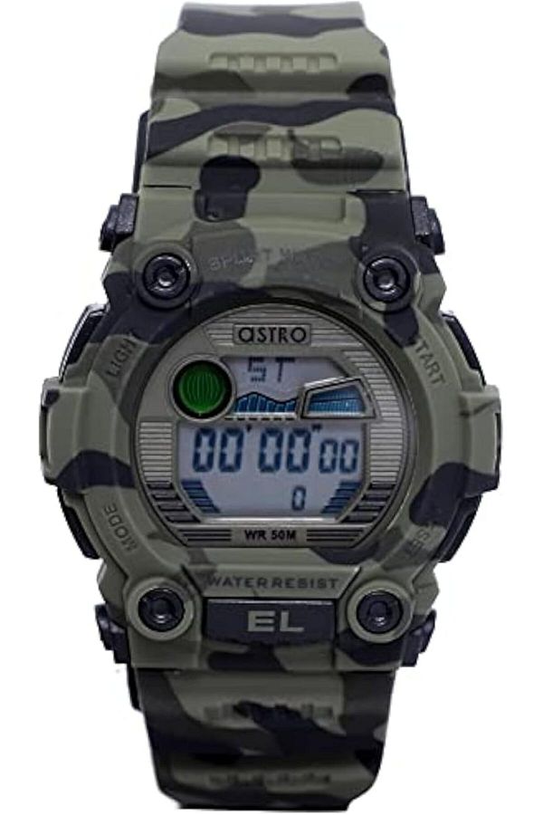 Generic-Astro Men Watch Digital Display And Plastic Strap A21901 Pphb Green Camouflage 1