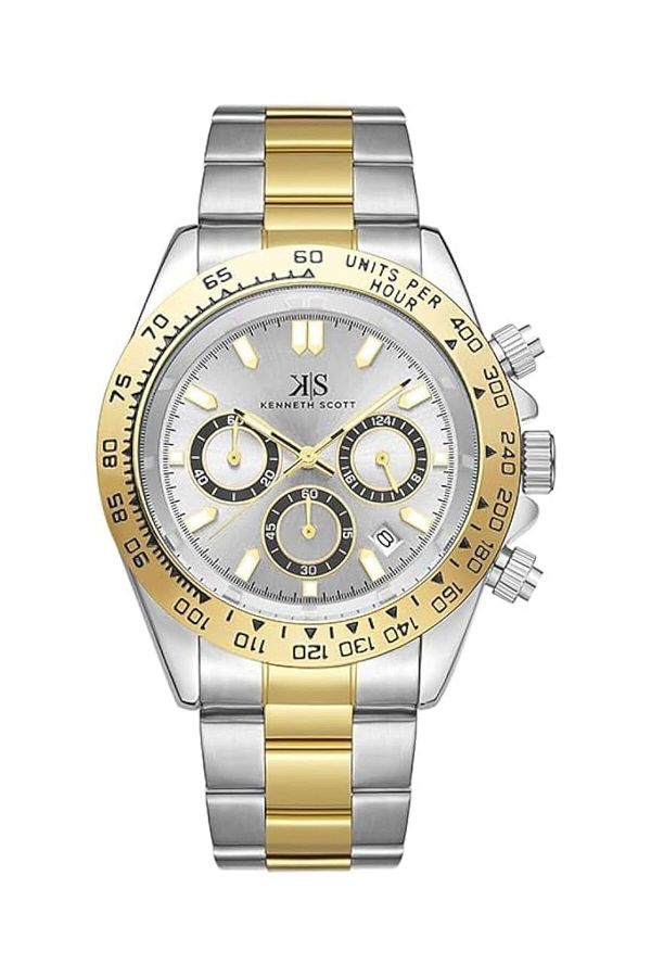 Generic-Kenneth Scott Men Ld57 Movement Watch Chrono And Multi Function Display And Genuine Leather Strap 1
