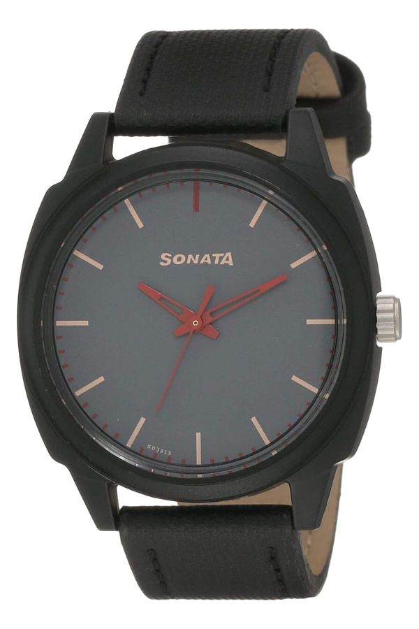 Generic-Sonata Volt Plus Water Resistant Black Dial Analog Watch For Men 77086Pl02 1