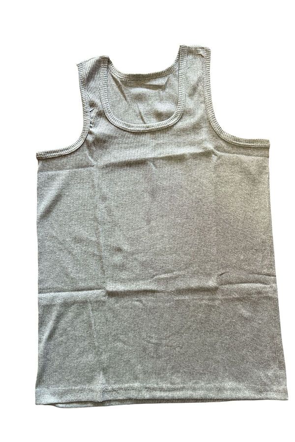 Paşa Yıldız-Men's Ribbed Lycra Men's Undershirt Gray 1