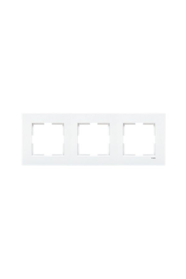 VİKO-Karre Socket Frame – Triple, Horizontal, White, Stylish and Durable Design 1