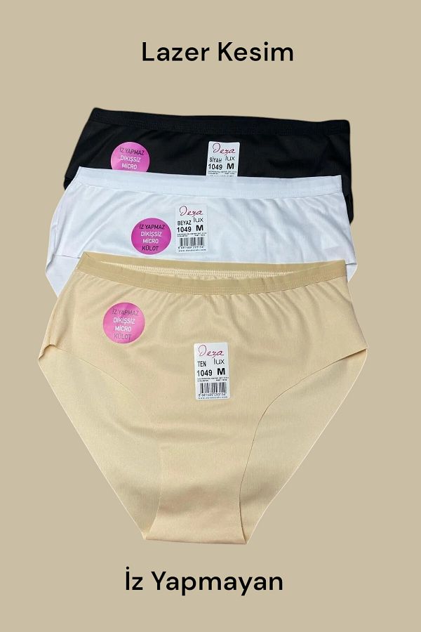 Dondeza-Non-Marking Laser Cut Women's Bikini Bato Panties 3-Piece 1