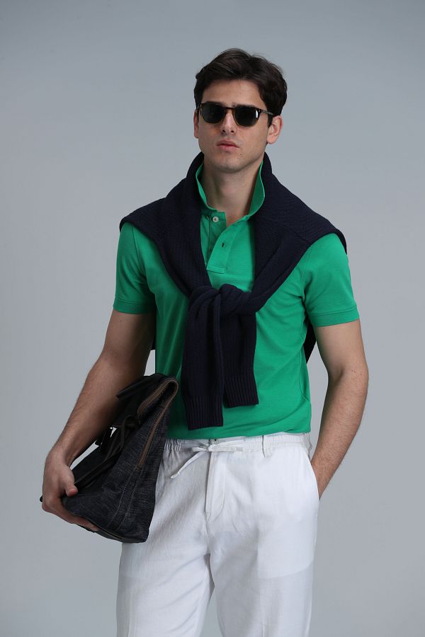 Lufian-Laon Sports Polo Neck Men's T-Shirt Light green 1