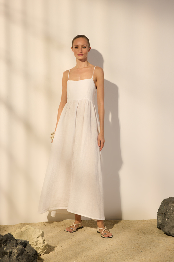 Trendyol Collection-Rochie maxi albă 100% in TWOSS25EL00643 1