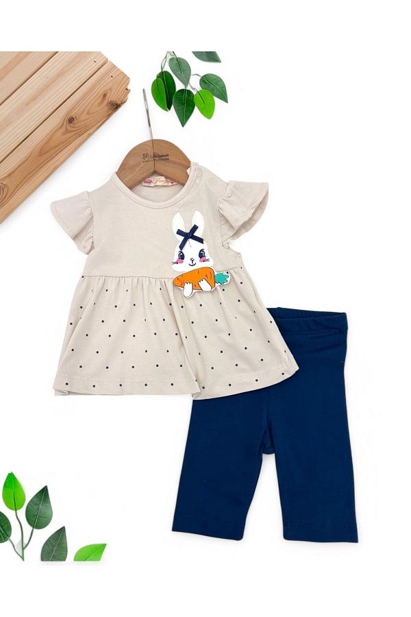 Egelite-Rabbit and Carrot Detailed Lycra Flexible Tights Suit for Age Range 3-6-9-12-18 Months 1