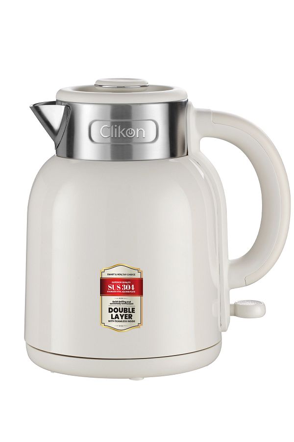 CLIKON-Double wall design, faster boiling, insulated, safe, 1.7L capacity, sleek design. 1