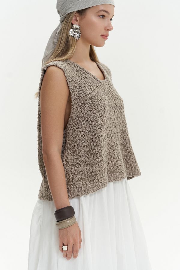 BOHEMAİ-Knitle Comfortable Fit Knitwear Mink Crop 1