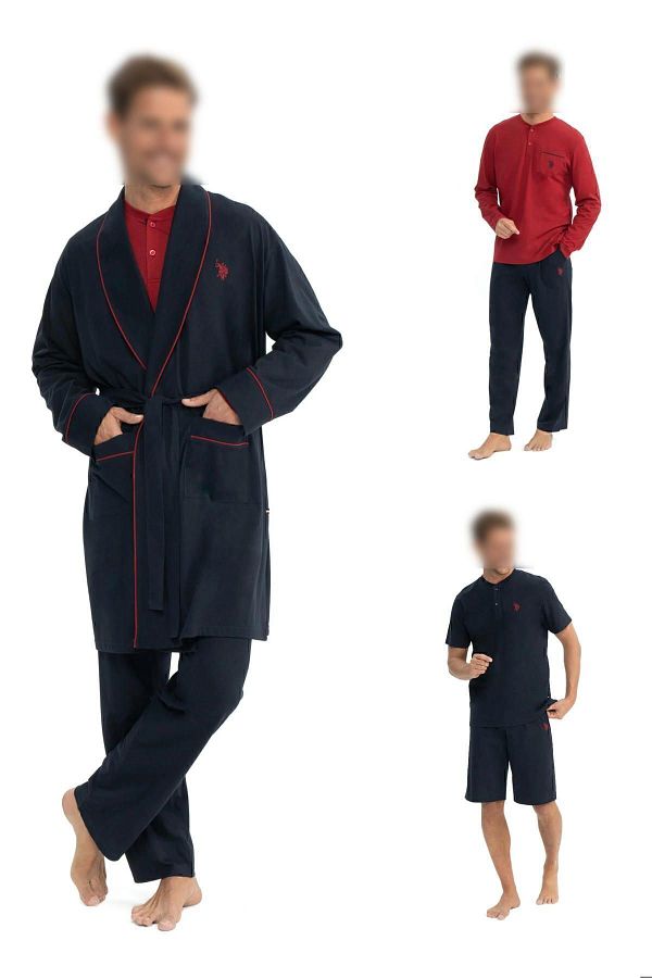U.S. Polo Assn.-Navy Blue Men's Dowry Half Placket Collar Set of 5 - Batdn12Y04E0-Kla 1