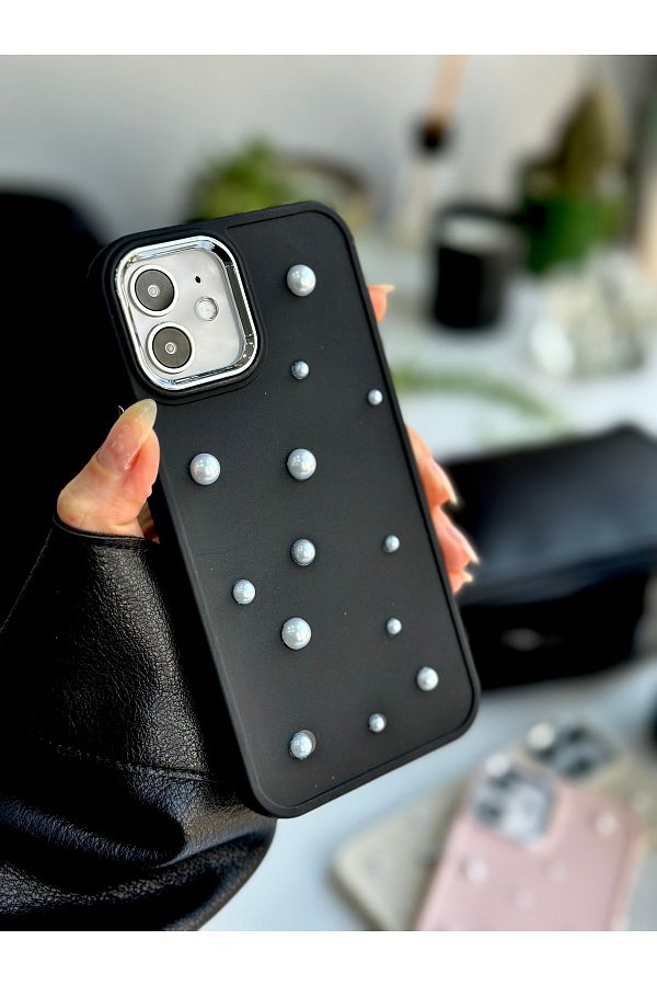 Go Aksesuar-حافظة سيليكون مرنة متوافقة مع هاتف Iphone 12 و12 Pro مع لعبة بتصميم اللؤلؤ 1