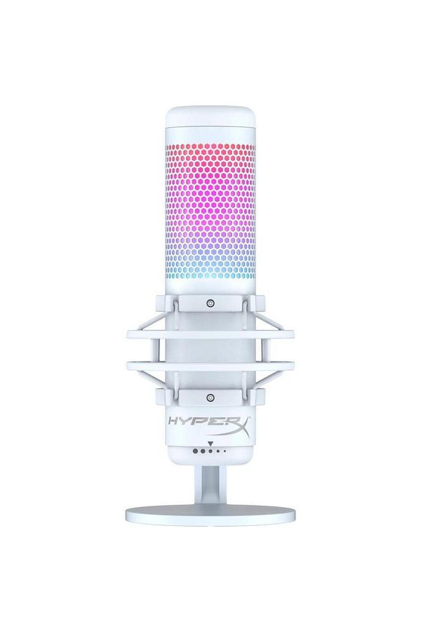HyperX-HyperX QuadCast S Microphone, White, Stereo, Omnidirectional, Cardioid, Bidirectional modes 1