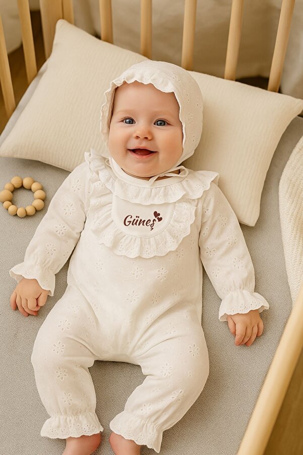 Minytrendy Kız Bebek Isimli Yenidoğan Fisto Tulum Boneli Hastane Çıkışı Takım Bebek Hediyelik Mevlüt Kıyafeti