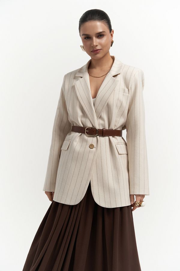 BOHEMAİ-Beşiktaş Based Juba Mink Striped Blazer 1