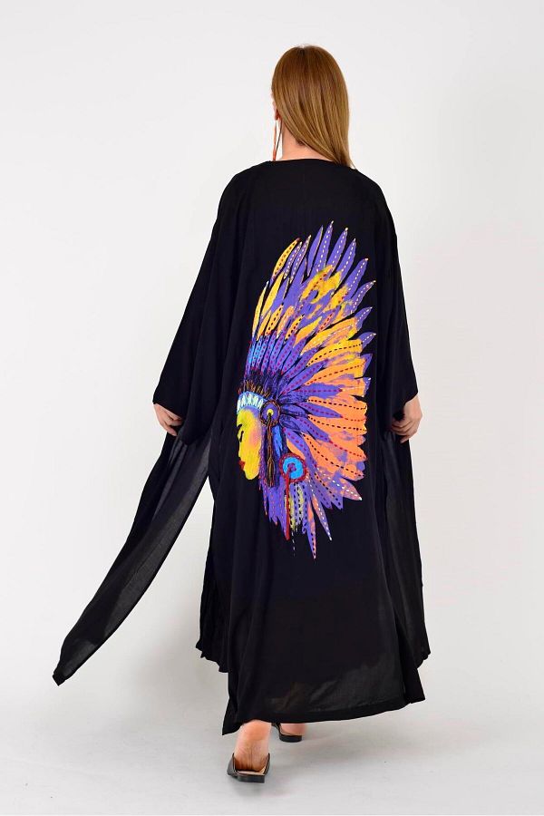 Hazinedan-Indigenous Buika Pattern Belt Detail Kimono 1