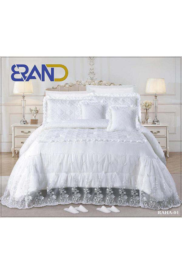 Gerenic-Bridal bedspread, lace fabric, 8-piece comforter set, size 240 x 260 cm 1