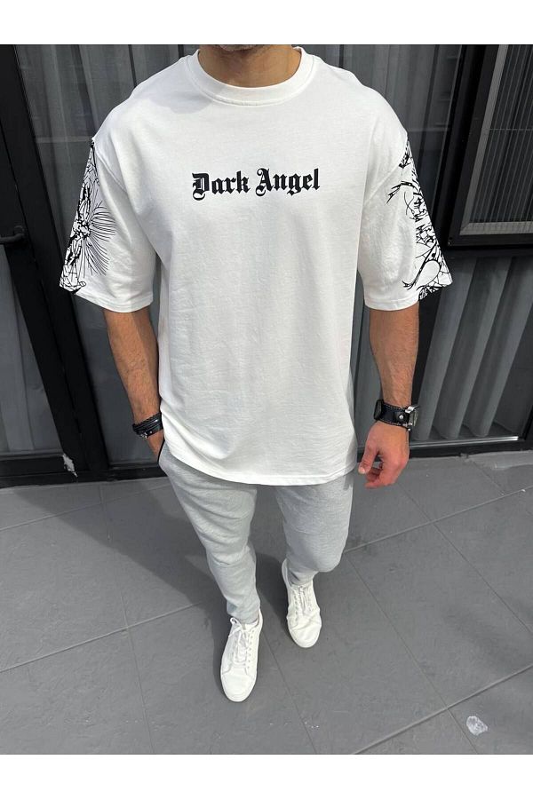 İLKCET MODA-Dark Angel Printed Oversize T-shirt 1
