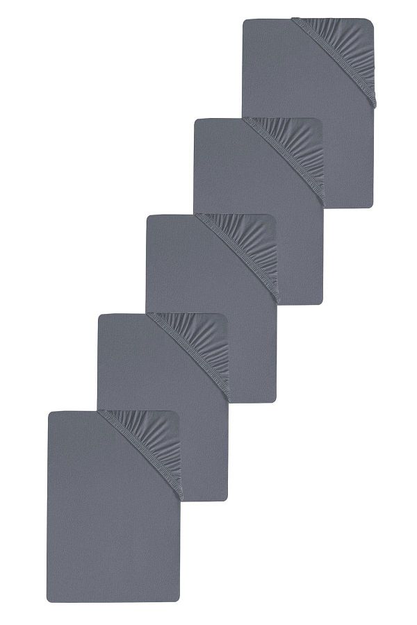 COTENCONCEPT-5 bucăți cearșaf de pat din bumbac simplu 80 x 200 x 30 cm cearșaf de pat din bumbac pieptănat elastic 1