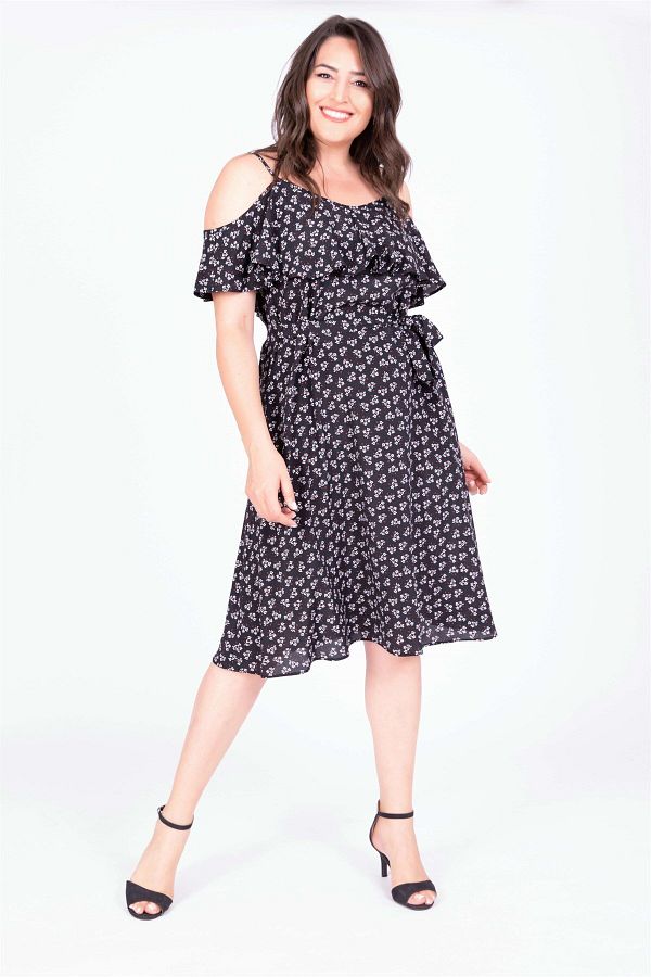 MYLİNE-Flounced Belted Dress 1