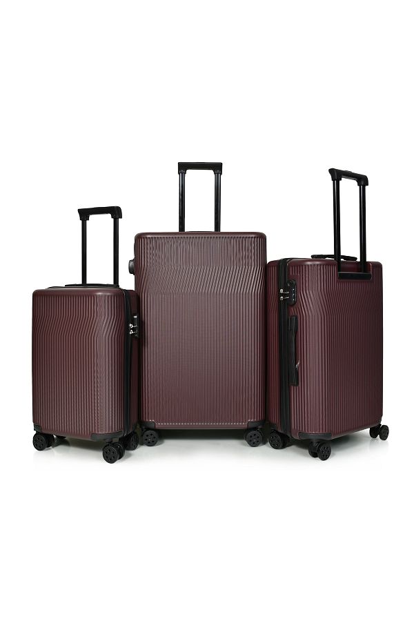 MORANO-Waves Durable Lightweight 4 Wheel Spinner Luggage Set with Built-in Lock (Set of 3) 1